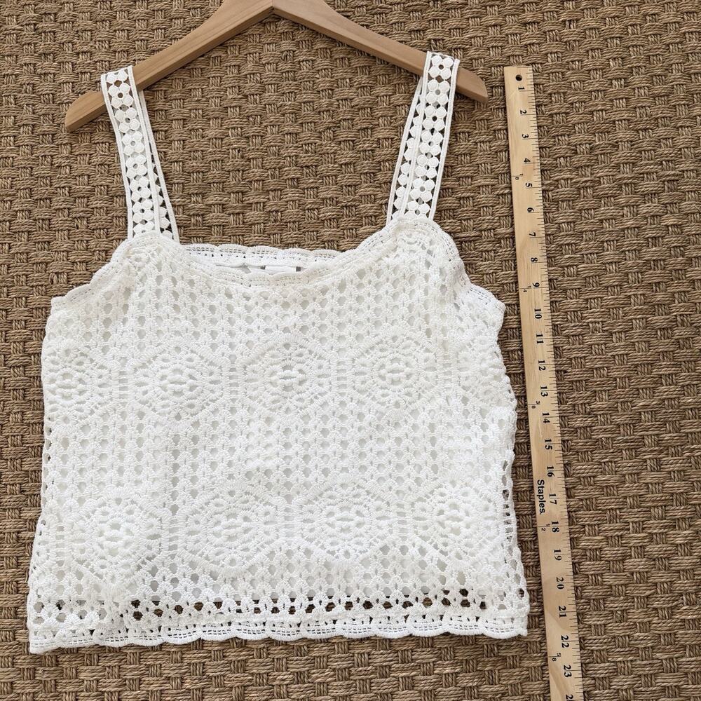 NWT La Blanca Resort Wear Waverly Covers Over The Shoulder Tank Top Ivory Size L - Picture 5 of 10